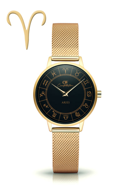 Gold Horoscope Astrology Watch - The Constellation Collection Celestial Watches