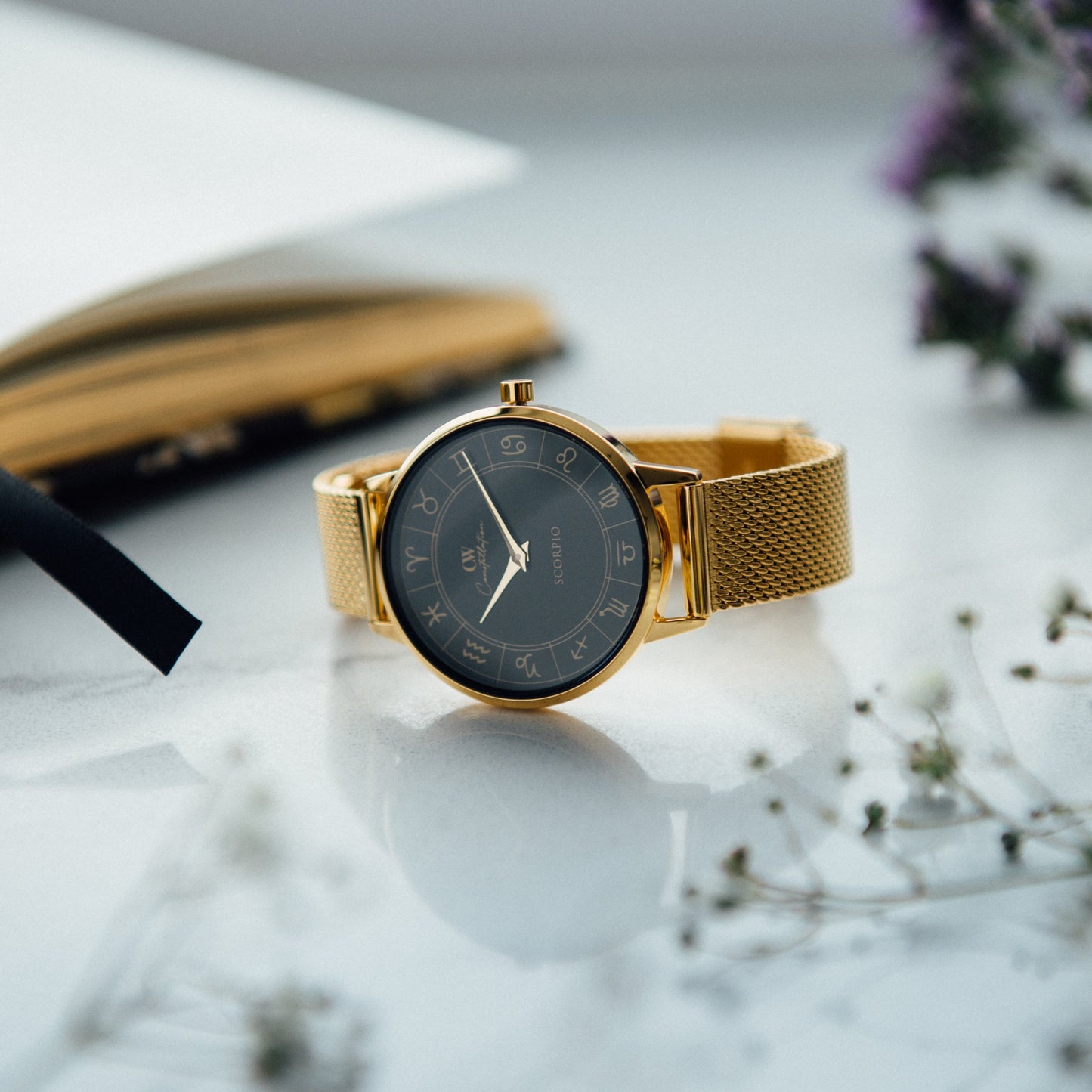 Gold Horoscope Astrology Watch - The Constellation Collection Celestial Watches