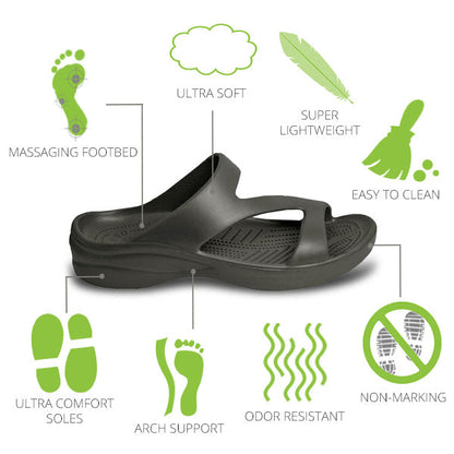 Ladies' Lightweight Comfort Z Sandals - Black DAWGS USA