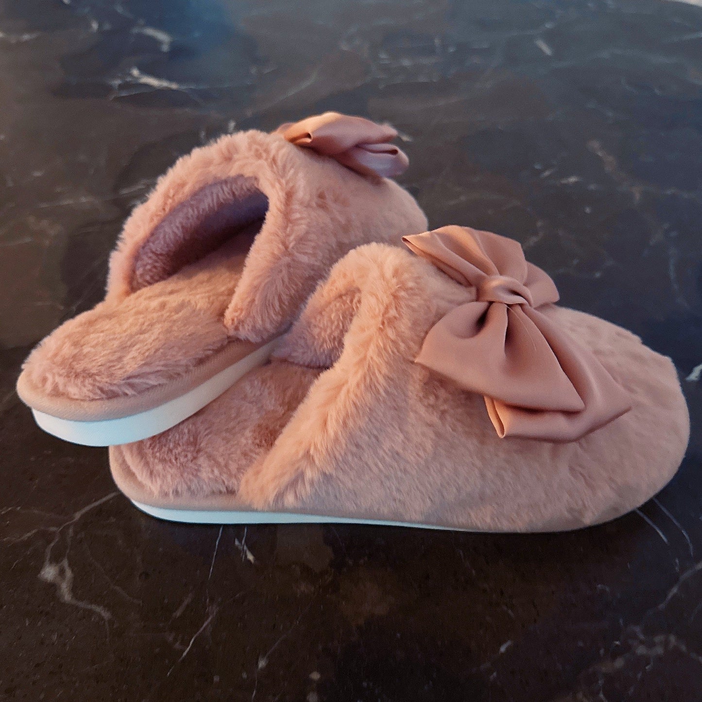 Satin Shine Fur Cozy Lounge Slippers