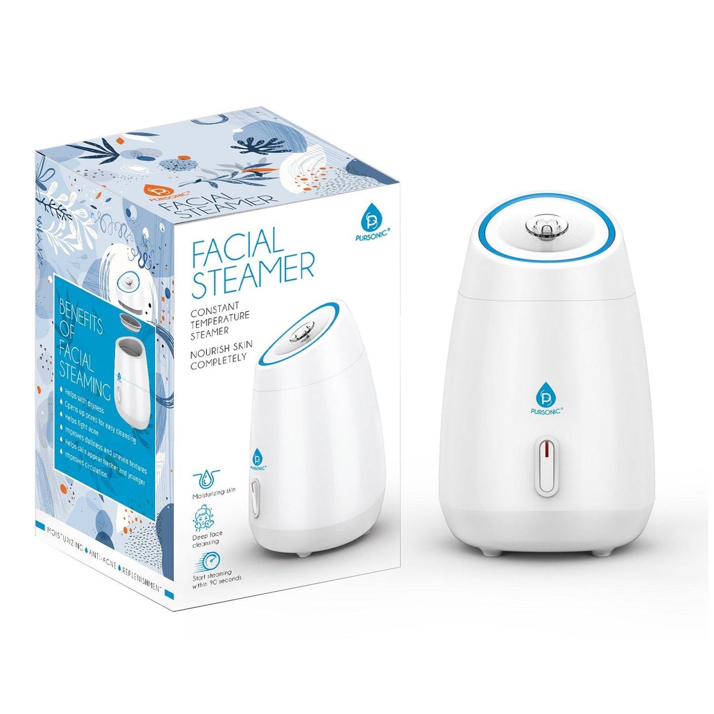 Home Spa Facial Steamer with Hot Mist Hydration and Purification Pursonic