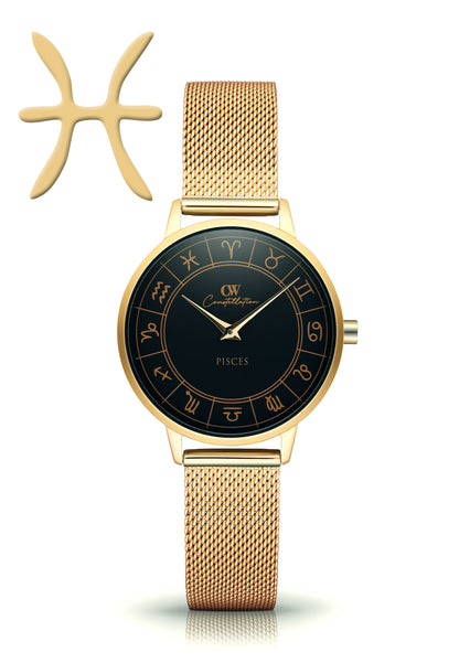 Gold Horoscope Astrology Watch - The Constellation Collection Celestial Watches