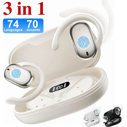 144 Languages Real Time Translator Earbuds 3-in-1 Translation Earphones Noise Cancelling Waterproof Car AI Translator Earbuds Chris and Alexa Store