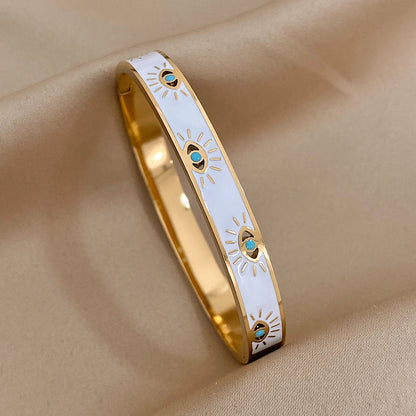 Enamel & Gold All-Seeing Eye Bracelet Celestial Watches