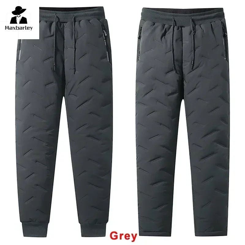 Winter Down Cotton Pants Men's Casual Waterproof Zipper Pocket Thickened Wool Warm Pants Jogger Outdoor Cold-proof Ski Pants 7XL Chris and Alexa Store