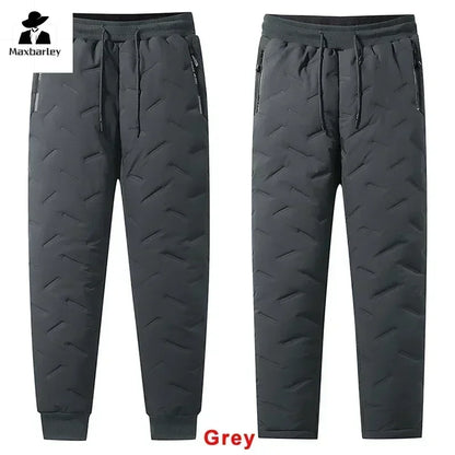 Winter Down Cotton Pants Men's Casual Waterproof Zipper Pocket Thickened Wool Warm Pants Jogger Outdoor Cold-proof Ski Pants 7XL Chris and Alexa Store