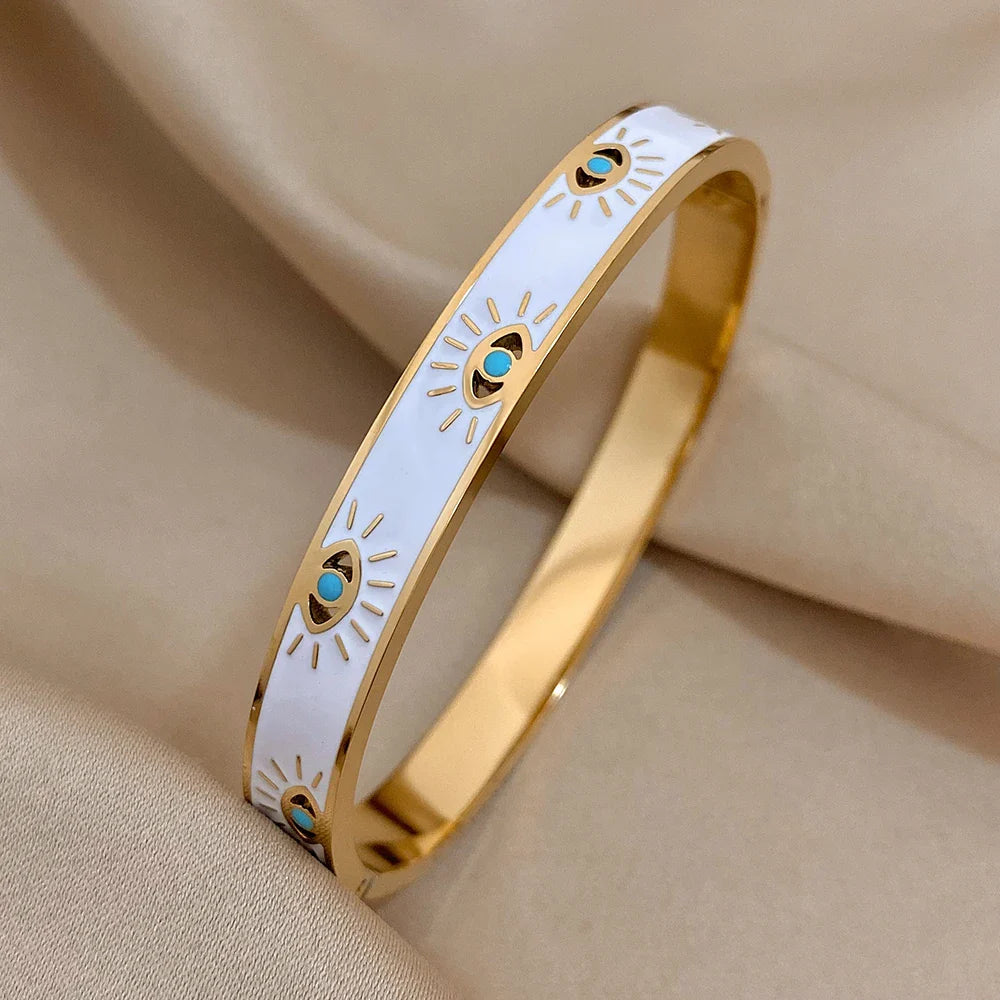 Enamel & Gold All-Seeing Eye Bracelet Celestial Watches