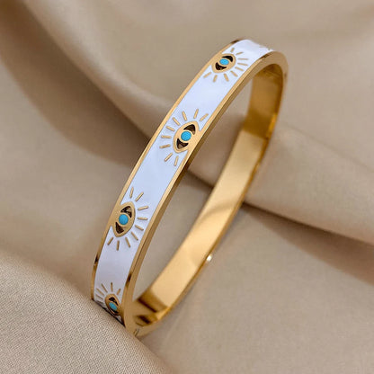 Enamel & Gold All-Seeing Eye Bracelet Celestial Watches