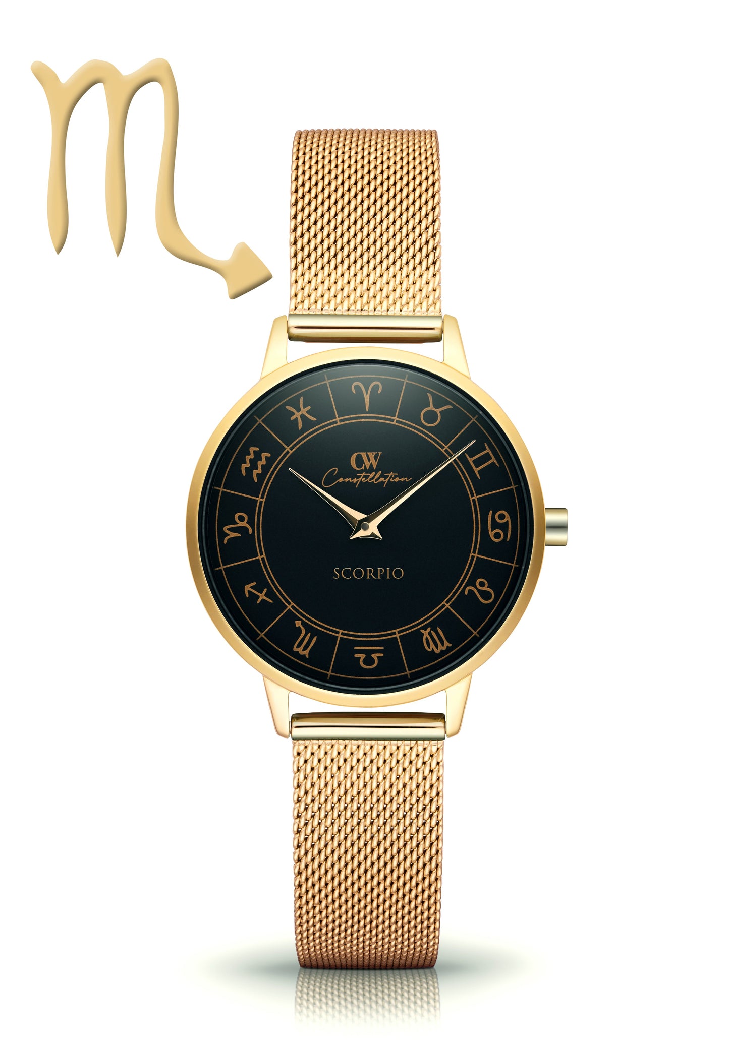 Gold Horoscope Astrology Watch - The Constellation Collection Celestial Watches