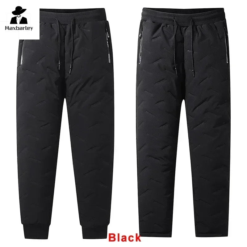 Winter Down Cotton Pants Men's Casual Waterproof Zipper Pocket Thickened Wool Warm Pants Jogger Outdoor Cold-proof Ski Pants 7XL Chris and Alexa Store