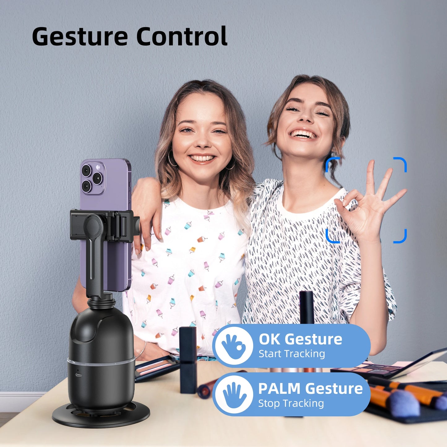 Selfieshow P03 Stabilizer 360°Auto Face Tracking AI Gimbal All-in-one Desktop Phone Holder Tripod For Smartphone Video Vlog Live Chris and Alexa Store