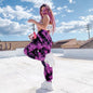 Women's new elastic tie-dye rainbow color slimming casual pants street shooting women's trousers printed pants Doba