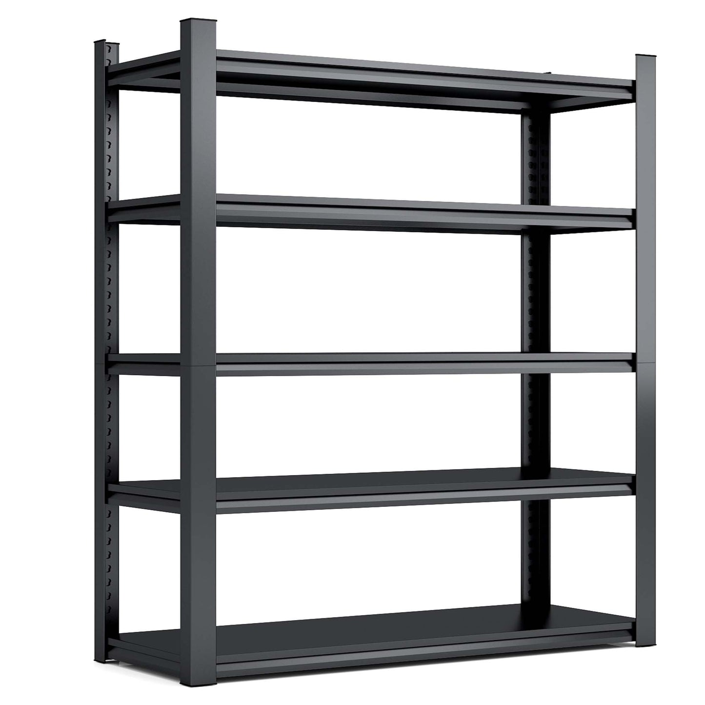 Heavy Duty 78"H 5-Tier Adjustable Metal Shelving Unit - 2000LBS Capacity Storage Rack for Garage, Kitchen, and More, Black Doba