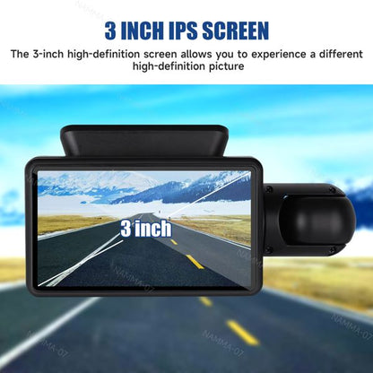 Full HD Dual Lens Car Dash Cam with G-Sensor and Night Vision for Front and Rear Recording Doba