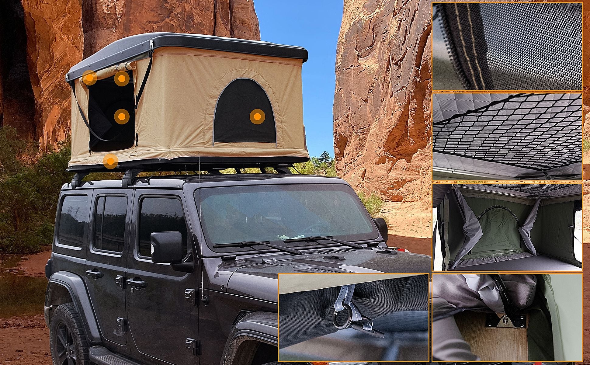 Trustmade Hard Shell Rooftop Tent 2mins Setup 100% Waterproof 50mm Mattress Pick Up Available Doba