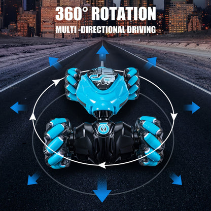 Gesture RC Car; 4WD 2.4G Remote Control Car Foe Boys And Adults; Hand Controlled RC Car; All Terrains Monster Trucks For Boys Gusture RC Stunt Car 360° Flips Gift For Age 4-12 With Light Music Doba