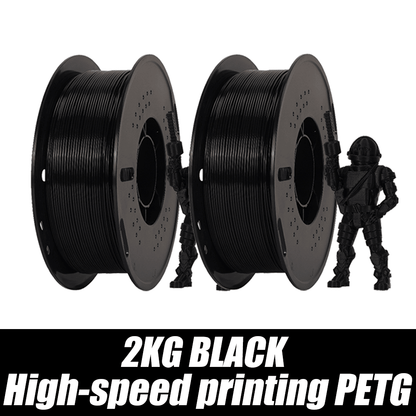 New HS-PETG Black 1.75mm Dimensional Accuracy+/-0.03mm 1-10KG 3D Printer Materials High-speed Printing 3D Printer Filament Doba