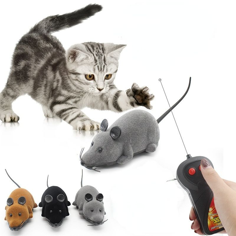 Interactive Remote-Controlled Electric Mouse Toy for Cats - Battery Operated Simulation Rodent Doba