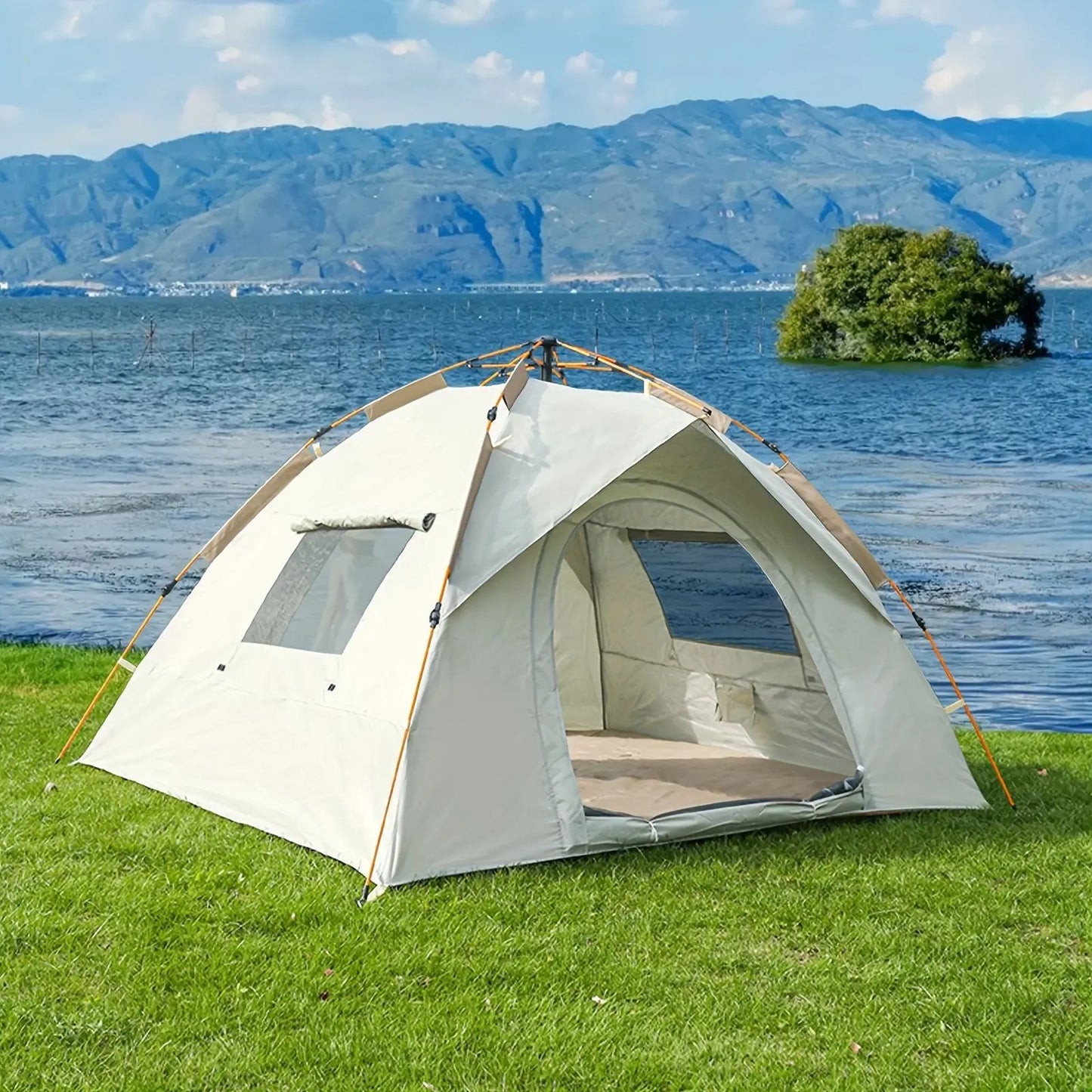 Ultimate All-Season Automatic Camping Tent for 2-4 Campers - Waterproof and Windproof for Outdoor Enthusiasts Doba