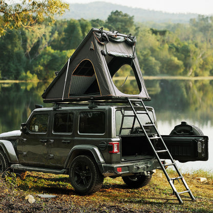 Trustmade Scout Plus Series Black Hard Shell Grey Rooftop Tent with Durable Aluminium Frame and Integrated Features Doba