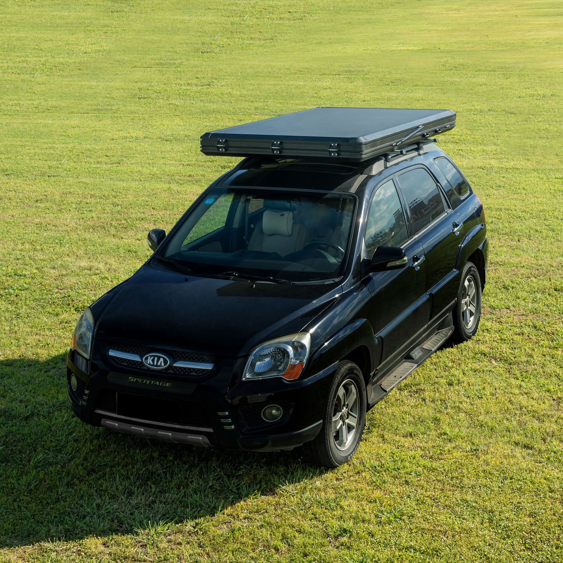 Trustmade Triangle Aluminium Black Hard Shell Beige Rooftop Tent Scout MAX Series ;  With Two Rainflies of Different Colors Doba