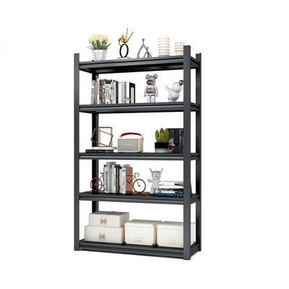 Heavy Duty 78"H 5-Tier Adjustable Metal Shelving Unit - 2000LBS Capacity Storage Rack for Garage, Kitchen, and More, Black Doba