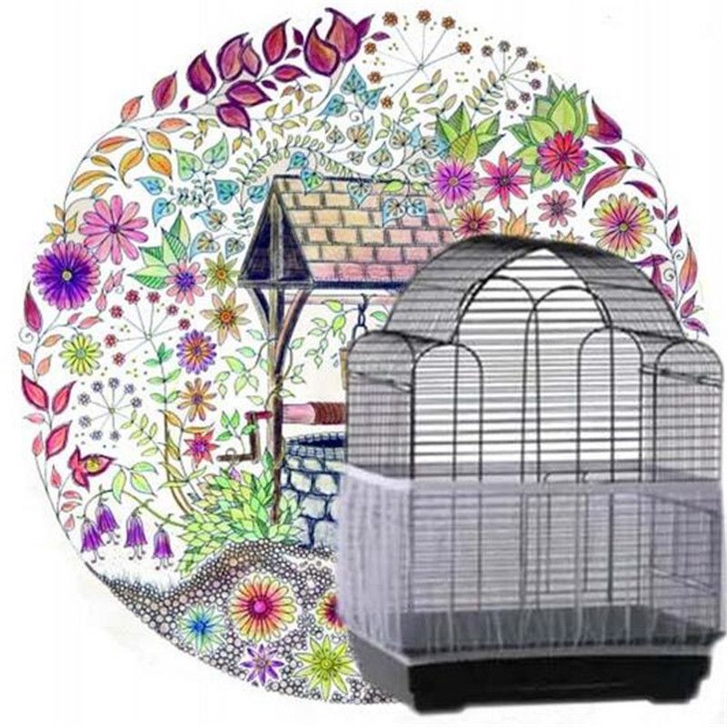 3-Pack Nylon Mesh Bird Cage Seed Catcher Cover for Medium and Small Birds - Soft, Easy to Clean, Airy Fabric Doba