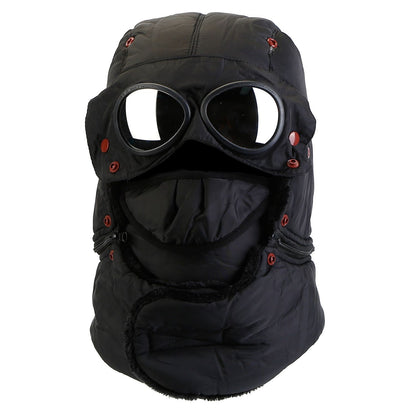 Unisex Warm Thermal Goggles Hat with Detachable Face Mask & Neck Flaps for Winter Activities Doba