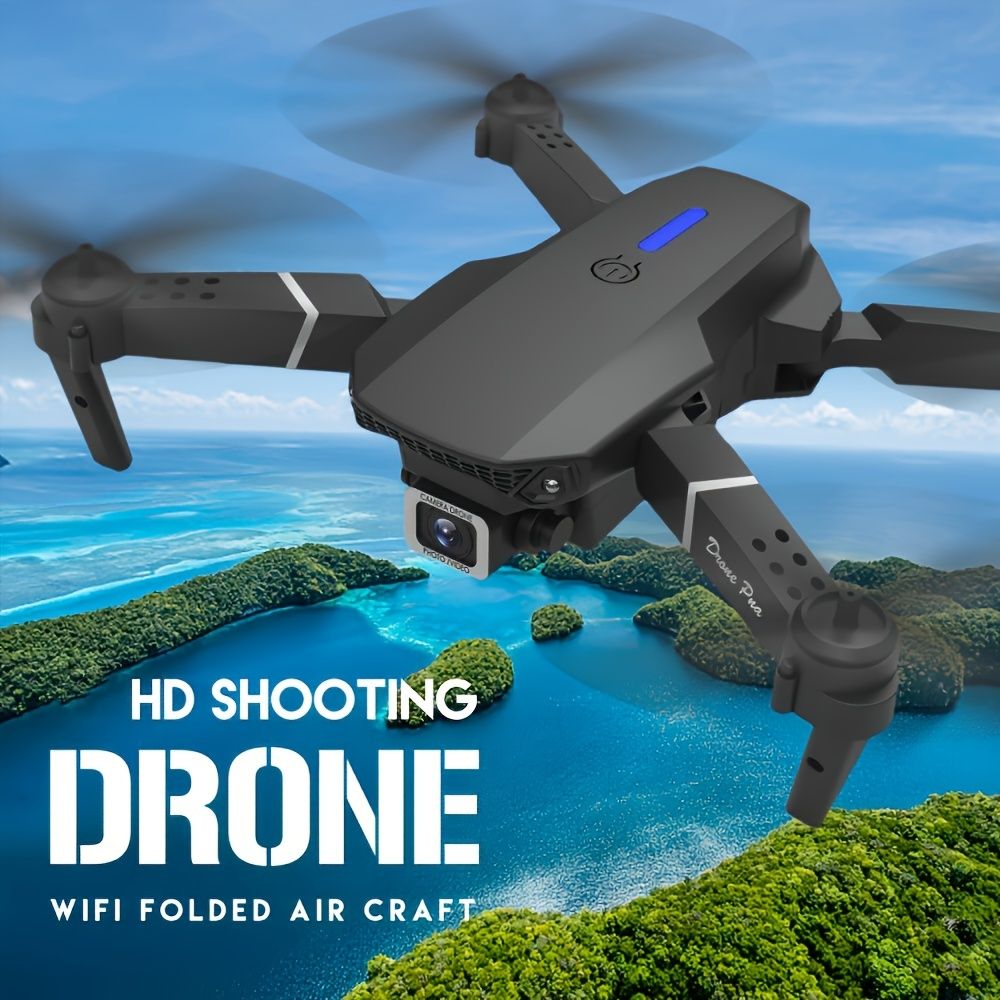 E88 RC Drone, WIFI FPV Drone With HD Dual Camera, Height Hold RC Foldable Quadcopter Helicopter Drone Gift Toys With 3 Battery Doba