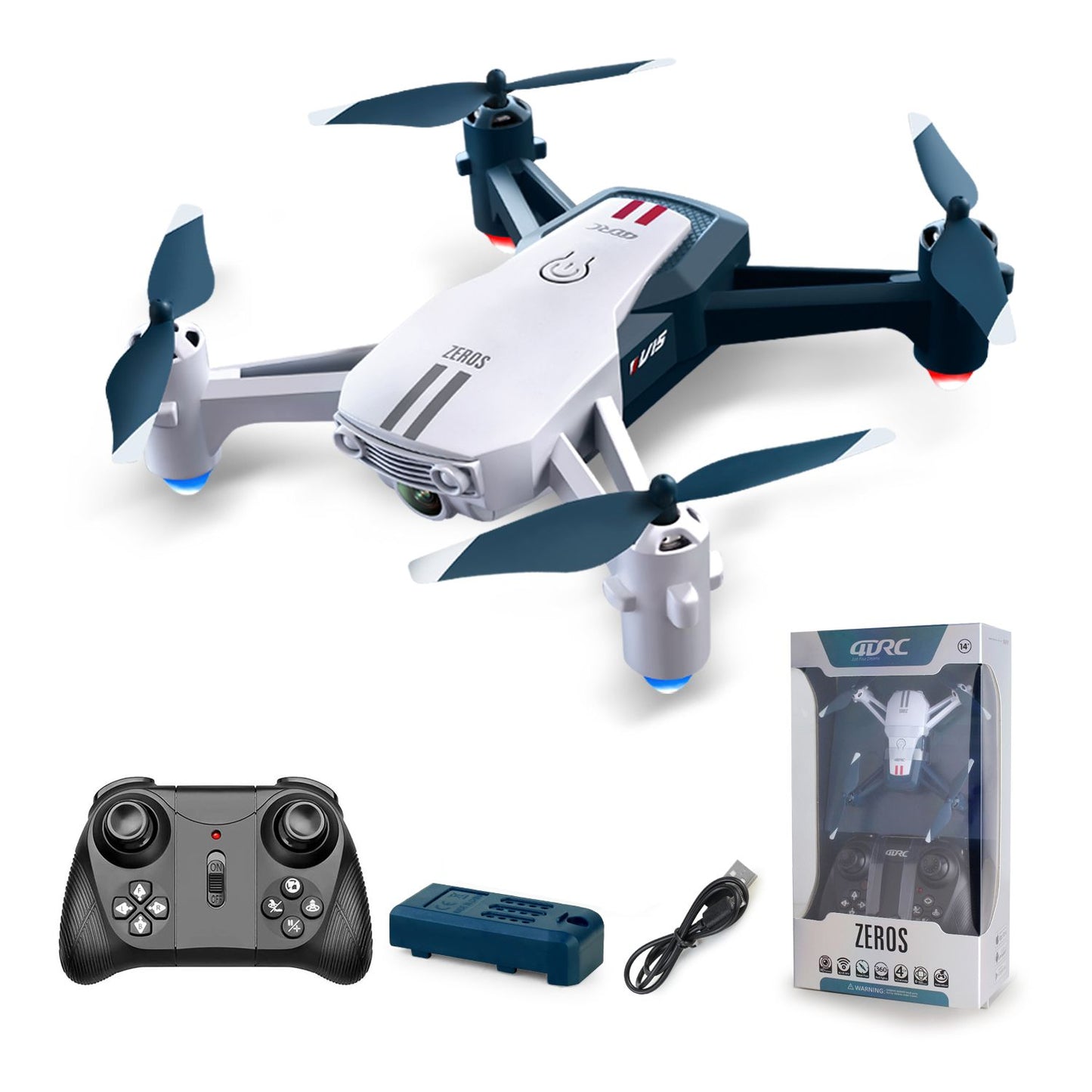 4DRC V15 Remote Control Drone, Quadcopter With Lights, Remote Control Flying Toys, Gifts For Children Doba