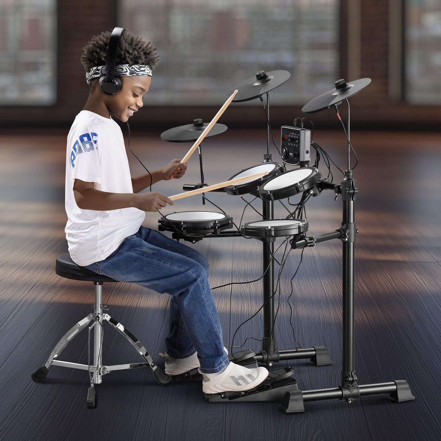 VEVOR Portable Electronic Drum Kit with 150+ Sounds for Beginners & Professionals Doba