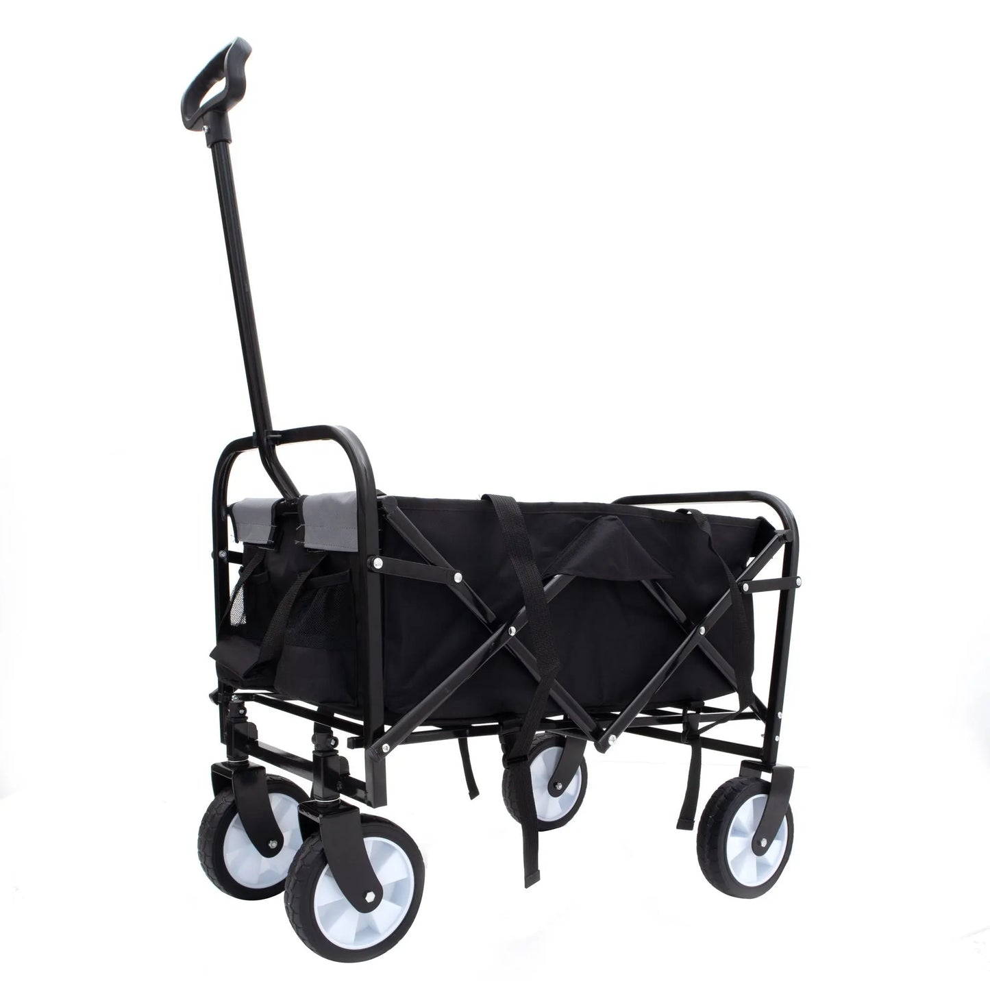 Versatile All-Terrain Collapsible Wagon Cart with Secure Strapping System - Lightweight Companion for Beach, Grocery, and Camping - Holds Up to 225lbs Doba