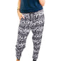 Women's Casual Printed Bouquet Trousers for Autumn and Winter in Multiple Colors Doba