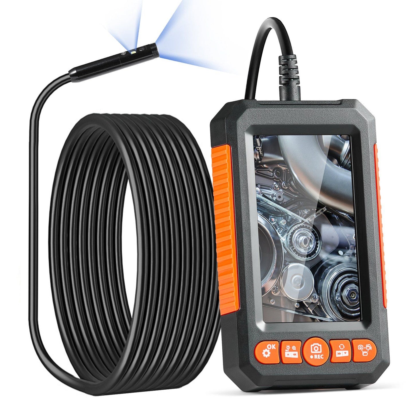 VEVOR Dual Lens Inspection Endoscope with 4.3" Screen and 16.4FT Flexible Cable Doba