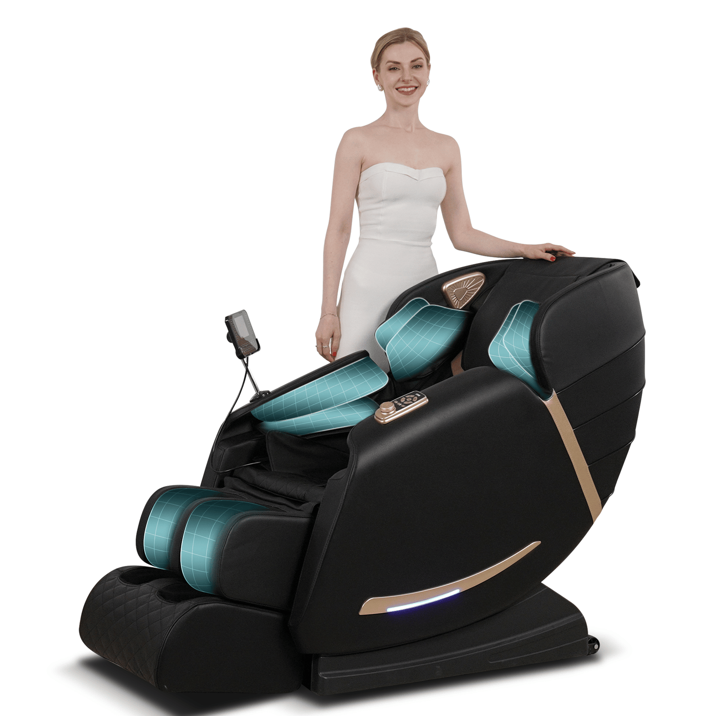 Full Body Massage Chair With Zero Gravity Recliner,with two control panel: Smart large screen & Rotary switch,spot kneading and Heating,Airbag coverage,Suitable for Home Office Doba