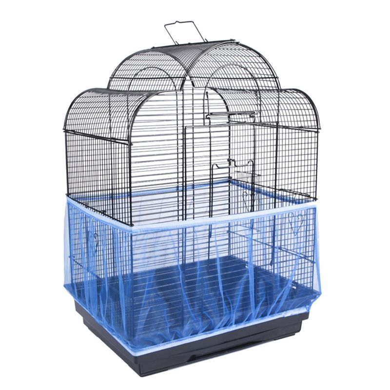 3pcs Receptor Seed Guard Nylon Mesh Bird Parrot Cover Soft Easy Cleaning Nylon Airy Fabric Mesh Bird Cage Cover Seed Catcher Guard Doba