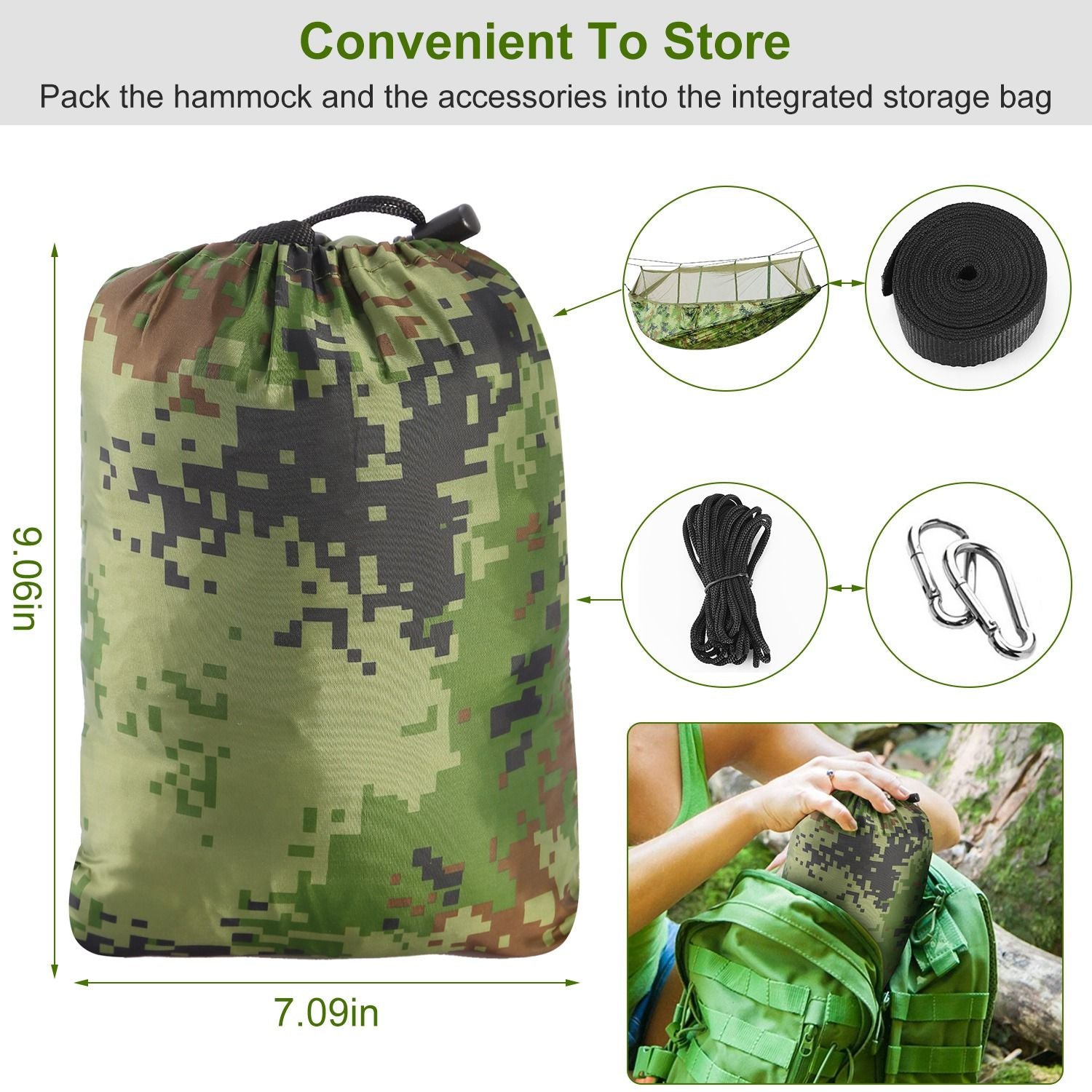 Camping Hammock with Mosquito Net, Portable Double Hammock Tent Load Two People with 2 Straps, Best for Outdoor Garden Hiking Travelable Double Hammock Tent Load Two People with 2 Straps, Best for Outdoor Garden Hiking Travel Doba