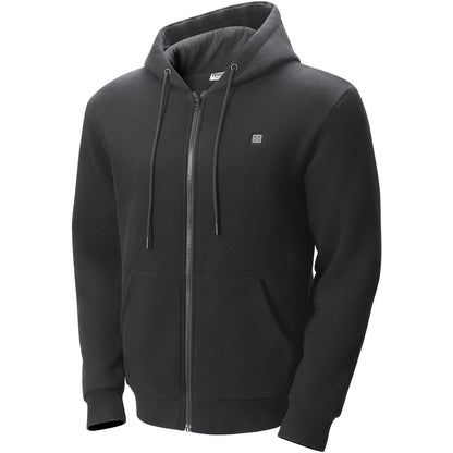 Battery-Powered Unisex Heated Hoodie Sweatshirt with 5 Heating Zones - XL Black Doba