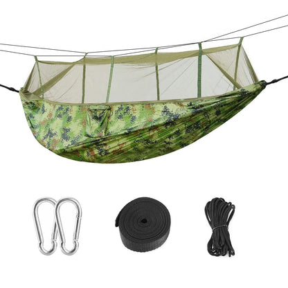 Camping Hammock with Mosquito Net, Portable Double Hammock Tent Load Two People with 2 Straps, Best for Outdoor Garden Hiking Travelable Double Hammock Tent Load Two People with 2 Straps, Best for Outdoor Garden Hiking Travel Doba