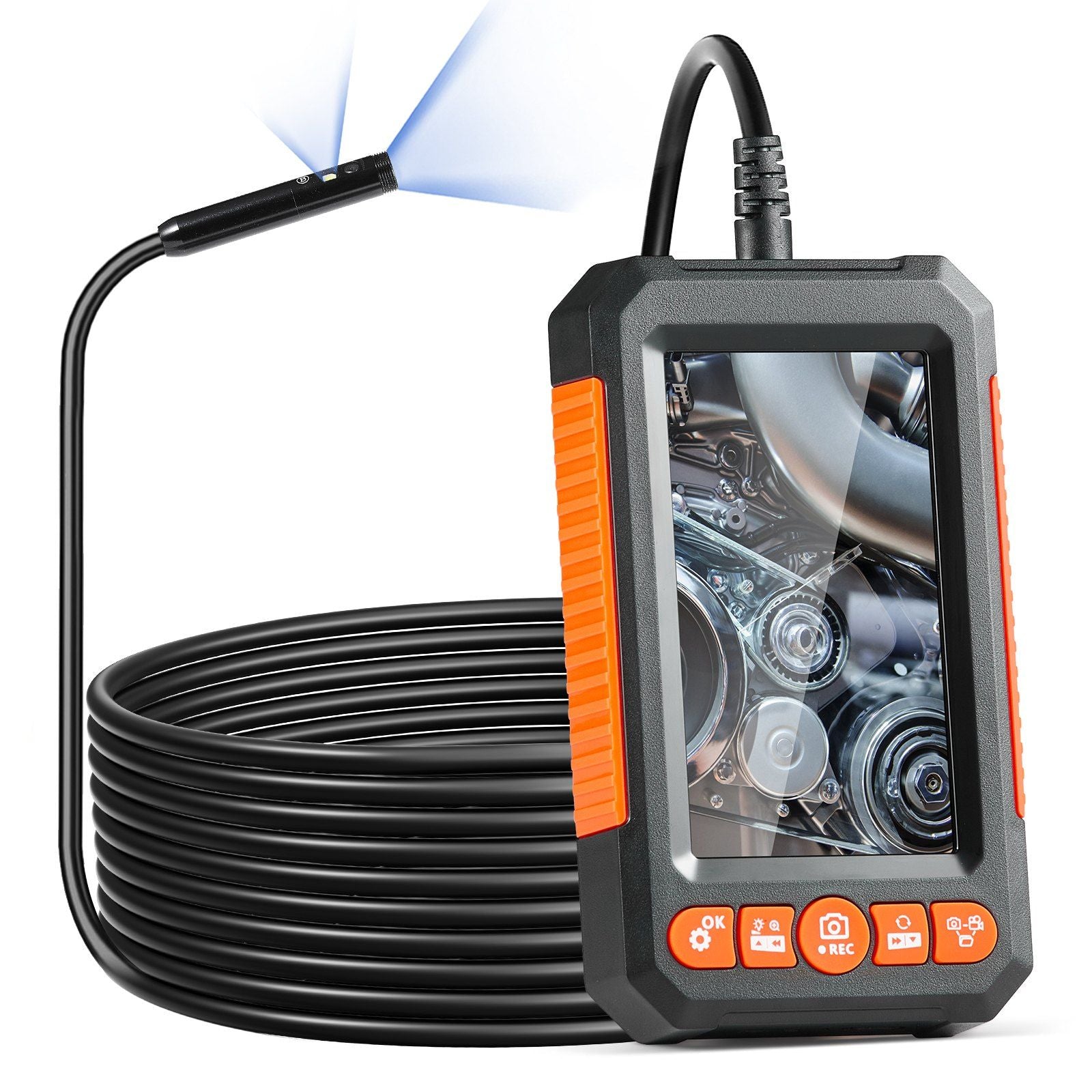 VEVOR Dual Lens Inspection Endoscope with 4.3" Screen and 16.4FT Flexible Cable Doba