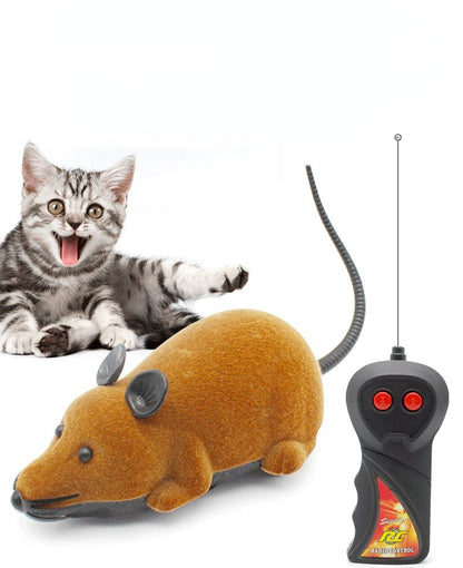 Interactive Remote-Controlled Electric Mouse Toy for Cats - Battery Operated Simulation Rodent Doba