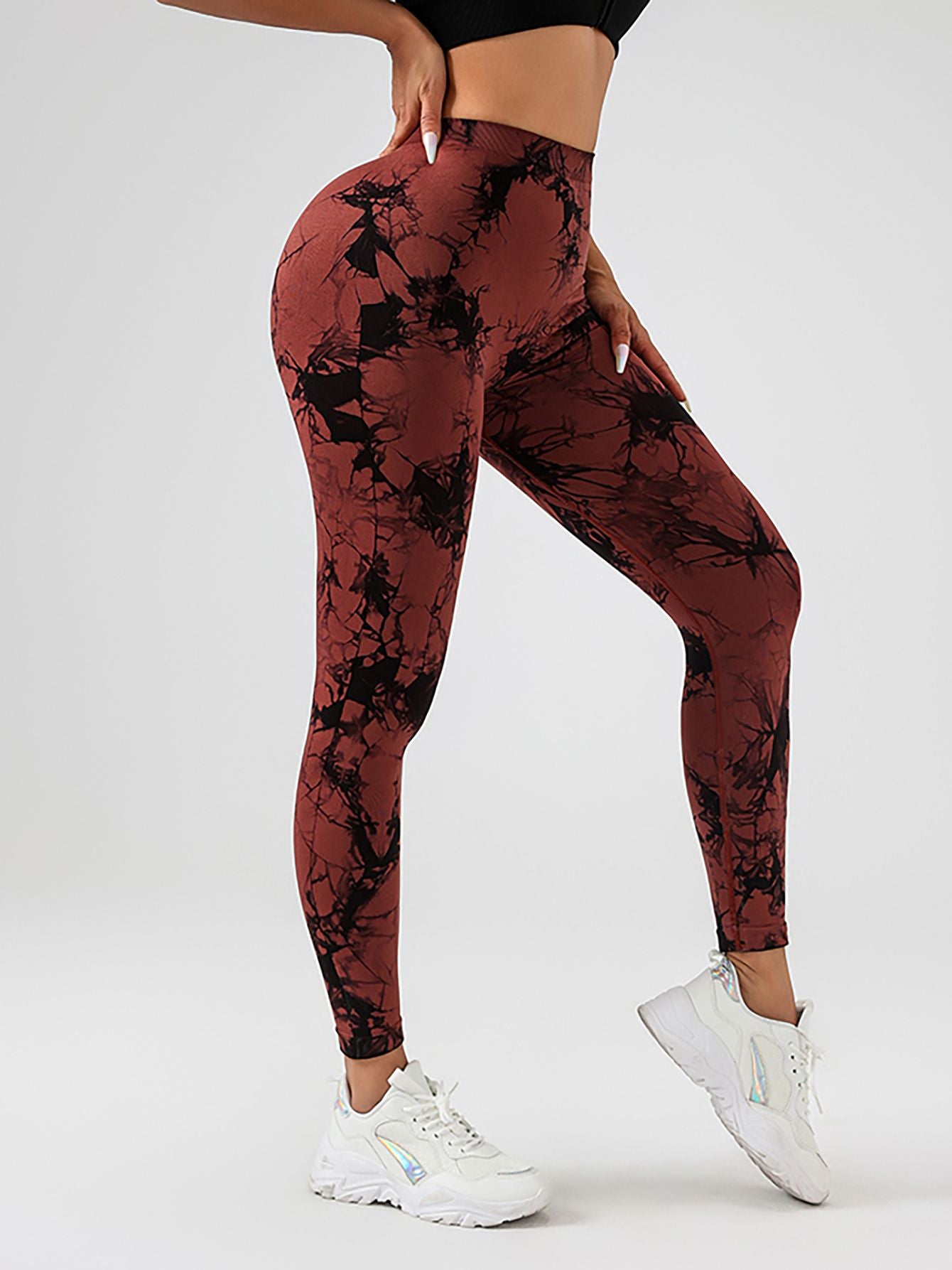 Tie Dye Slimming Yoga Leggings, Butt Lifting High Stretch Casual Fitness Yoga Pants, Women's Activewear Doba