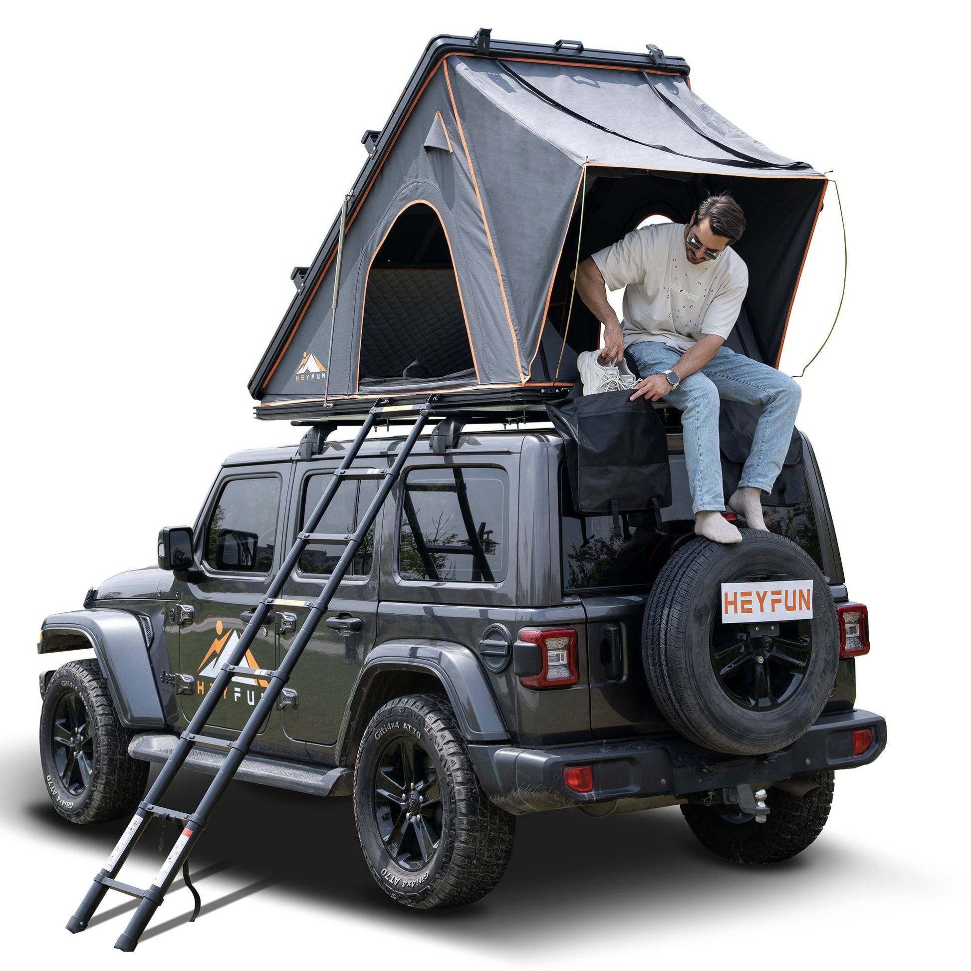 Explorer Rooftop Tent Hardshell with Luggage Racks&Replaceable Netting Rain Curtains, Truck Bed Tent for Camping, Pop Up Roof Top Tents for Truck Jeep SUV Car Van Wrangler Tacoma Doba