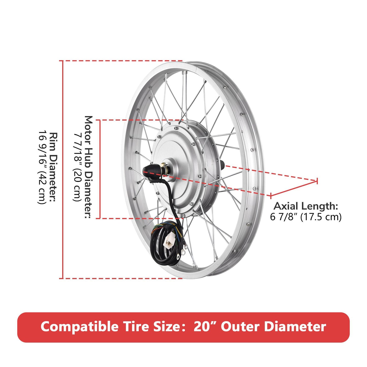 20" High-Performance Electric Bike Conversion Wheel Kit