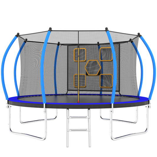 14FT Outdoor Trampoline with Safety Enclosure and Ladder - ASTM Certified Recreational Trampoline for Kids Doba