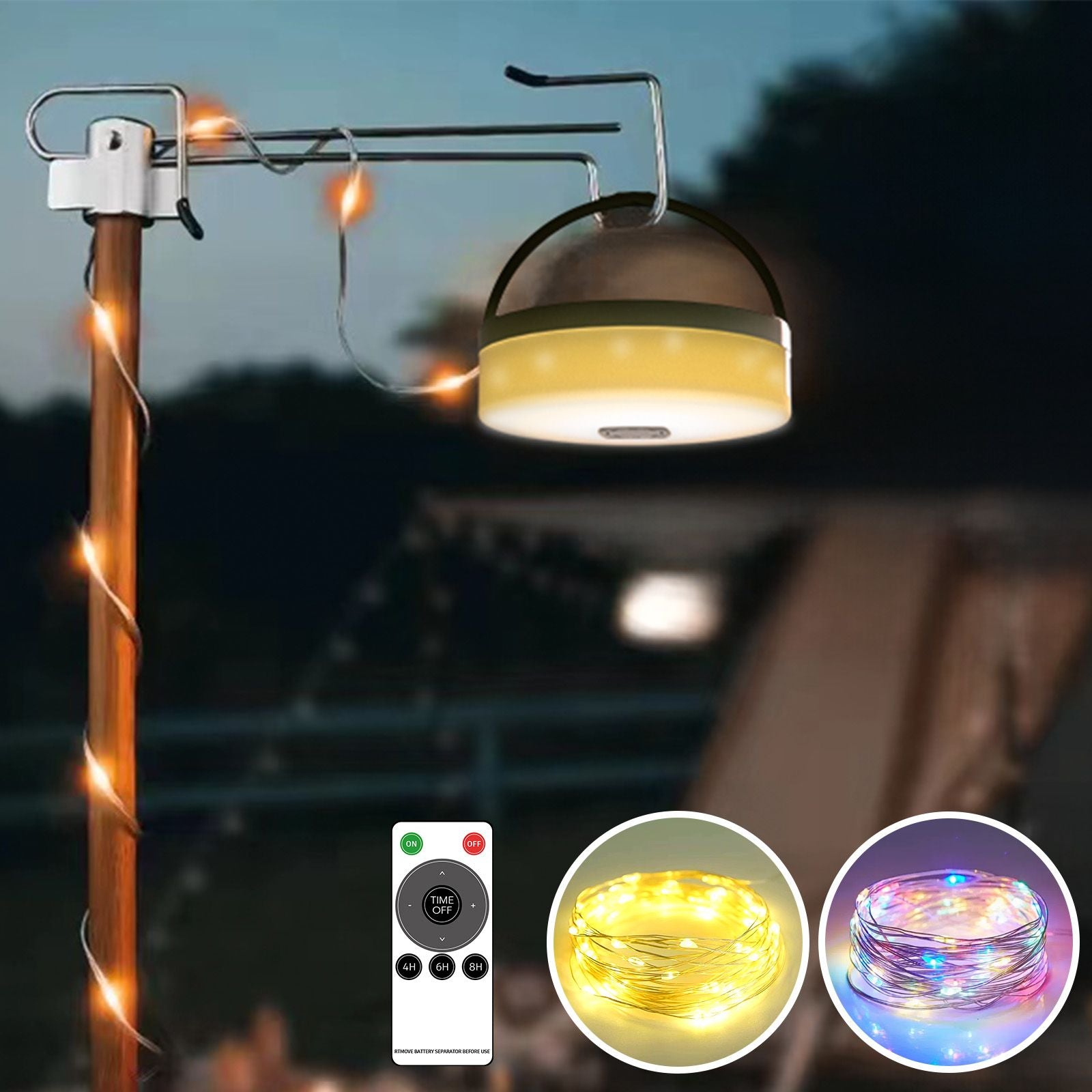 Solar-Powered 32.8 ft Waterproof LED Strip Lights with Remote Control for Outdoor Use - Perfect for Camping and Gardens Doba