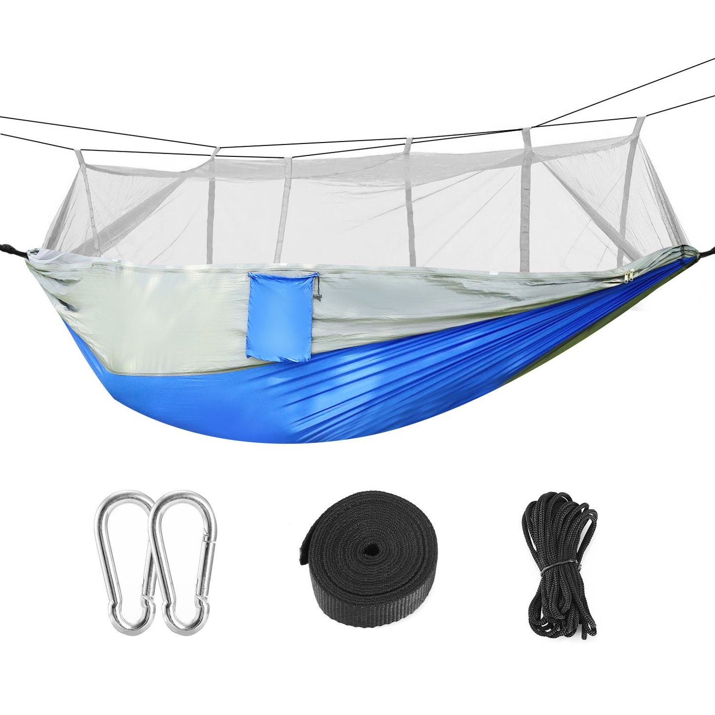 Camping Hammock with Mosquito Net, Portable Double Hammock Tent Load Two People with 2 Straps, Best for Outdoor Garden Hiking Travelable Double Hammock Tent Load Two People with 2 Straps, Best for Outdoor Garden Hiking Travel Doba