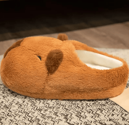 Adorable Cartoon Capybara Plush Cotton Slippers with Non-Slip Sole for Cozy Home Wear Doba