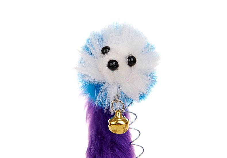 Interactive Feather Teaser Rod with Mini Bell - Cartoon Mouse Cat Toy for Engaging Play Doba