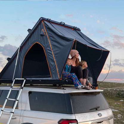 Trustmade Scout Plus Series Black Hard Shell Grey Rooftop Tent with Durable Aluminium Frame and Integrated Features Doba